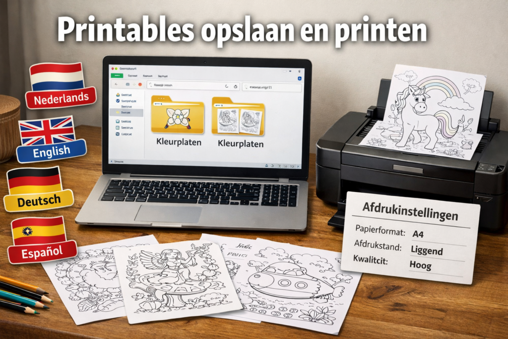 Printables opslaan en printen