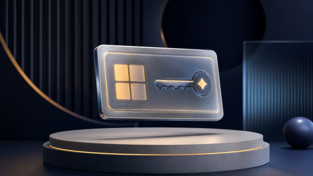 Windows 11-licentie als digitale key-card